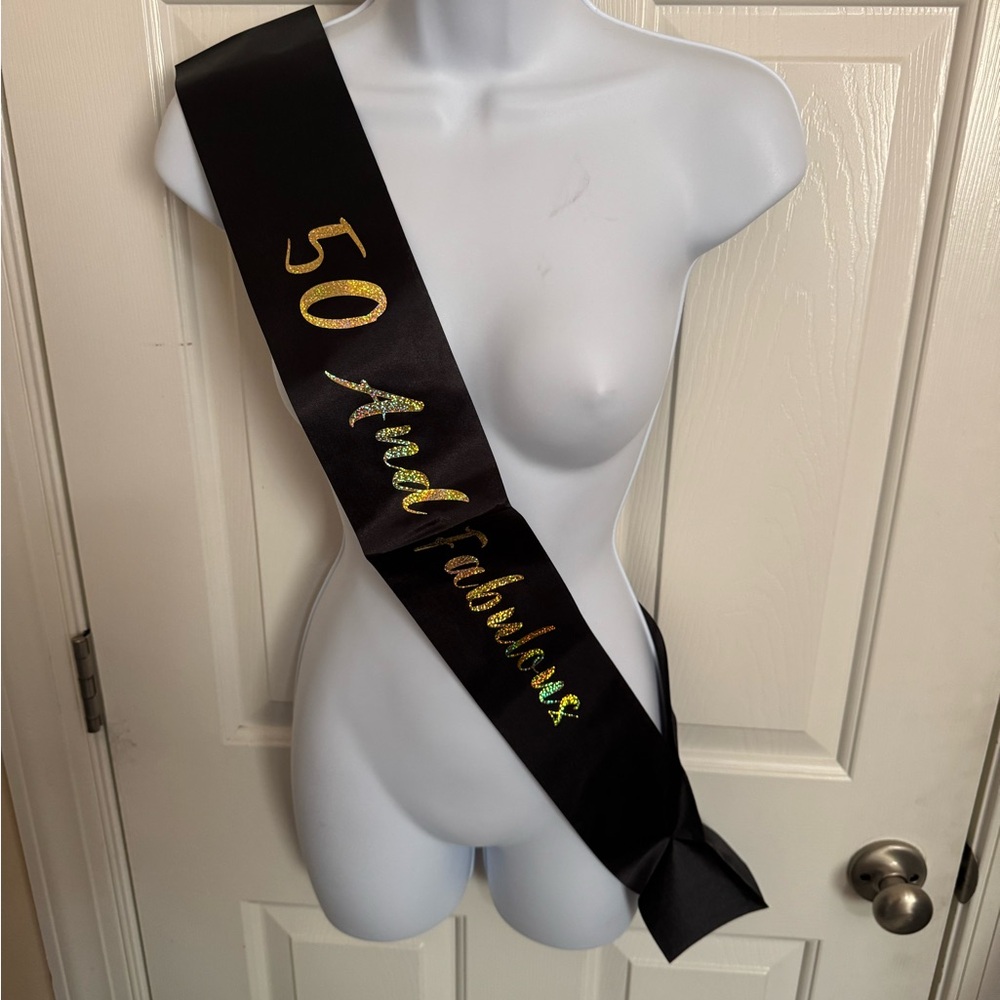 Black and Gold Party Sash